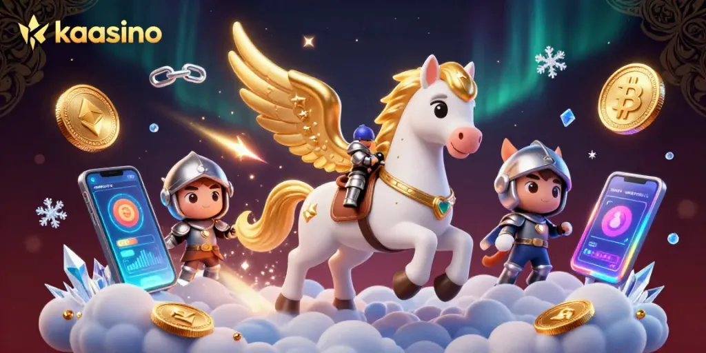 Play thrilling games at kaasino with vibrant crypto elements and exciting casino visuals.