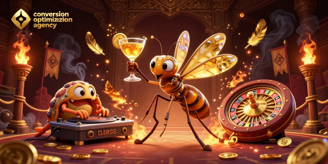 Engage with our dynamic 3D scene showcasing the conversion optimization agency, featuring unique casino elements.
